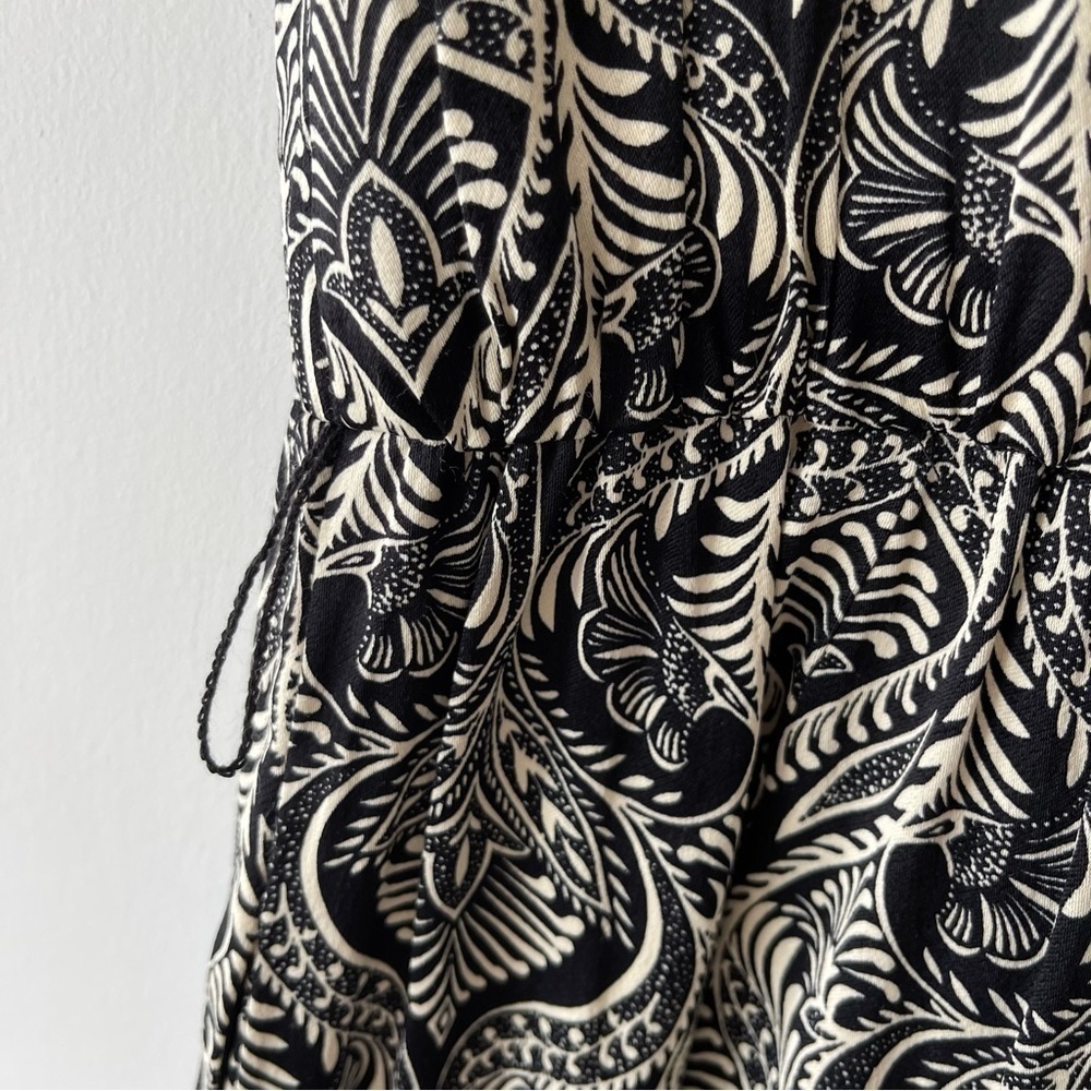 ❌SOLD❌ Anthropologie Zadie Black and cream Short sleeve Jumpsuit Size 4 - Picture 13 of 16